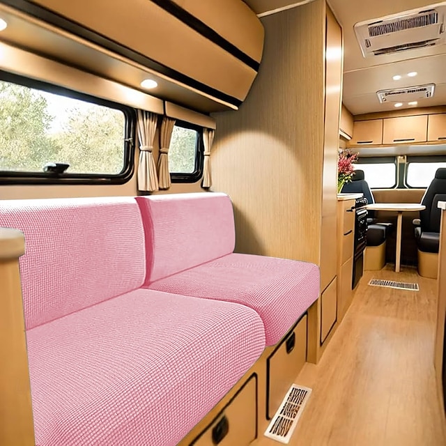  Kissenbezüge für die Wohnmobil-Essecke, dehnbare Kissenbezüge aus Maissamt für Wohnmobile – elastische Sofasitzbezüge für Wohnmobile – bequem und langlebig für Camping- und Wohnmobilmöbel