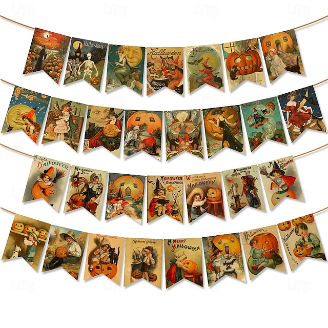  halloween podnoszenie flagi retro baner frak kwiat ustawienie dekoracji rekwizyty artykuły imprezowe