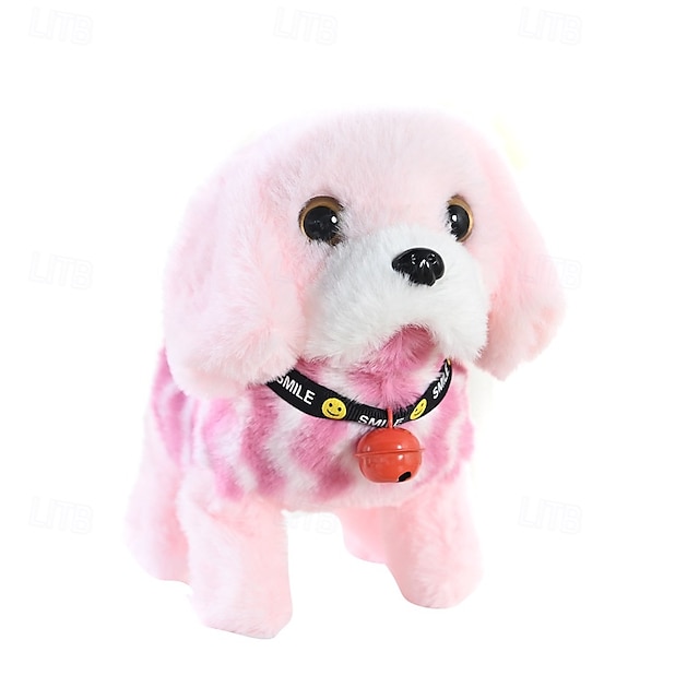  Chien robot électronique en peluche, jouet interactif, promenade, animal en peluche, cadeau pour fille et garçon de 3 à 6 ans