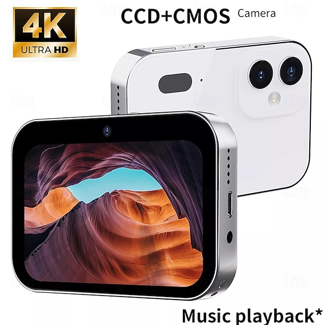  Nouvel appareil photo numérique 4K à vision nocturne, triple objectif, écran tactile HD 3 pouces 64 MP, transmission OTG, batterie 3 600 mAh
