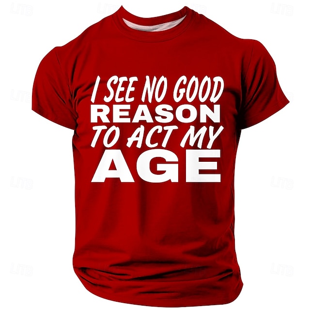  Bărbați Acţionează de vârsta mea Argou amuzant Tricou Manșon scurt Tricou Tipărire 3D Stil Nautic Cămașă Modă Zilnic De Bază Stradă Casual Zilnic Negru Roșu-aprins Albastru piscină Vară Primăvar