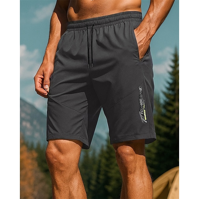  Men's Running Shorts sport shorts Outdoor Regular Fit Waterproof Windproof Quick Dry Lightweight Shorts Elastic Waist Black Dark Gray Fishing Golf Running S M L XL XXL