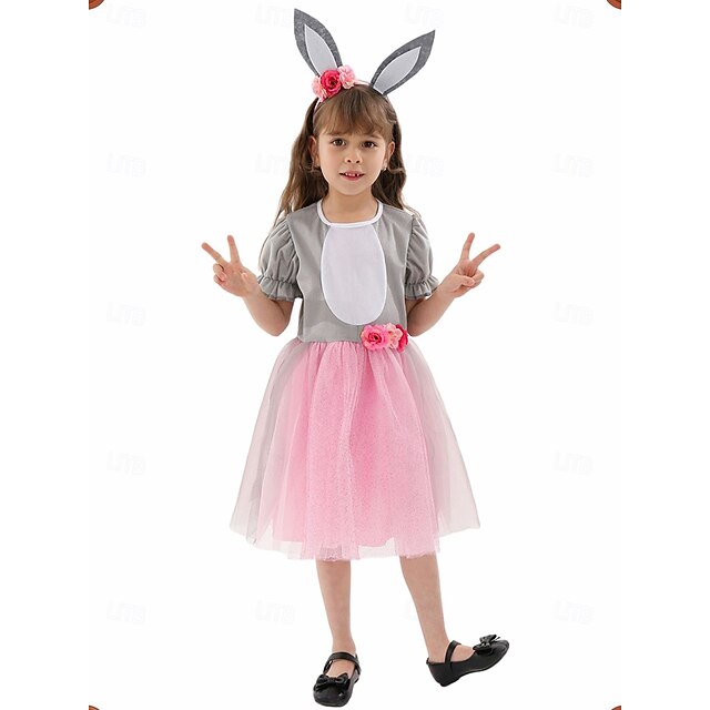 Bunny Halloween Dress Tutu Fairy Tail Animal Cosplay Kid's Girls' Carnival Easter World Book Day Performance Educational Dress Up School Event Dress Up Easy Halloween Costumes Dress Up3