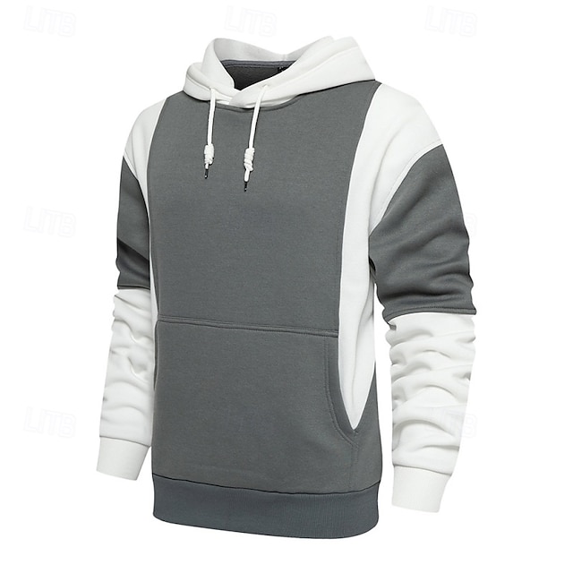  Miesten Huppari Pullover-huppari Musta ja valkoinen Punainen ja musta Valkoinen + vaaleanharmaa Hupullinen Väripalikka Tasku Väripaletti Urheilu ja ulkoilu Päivittäin Pyhäpäivä Katutyyli Tyylikäs