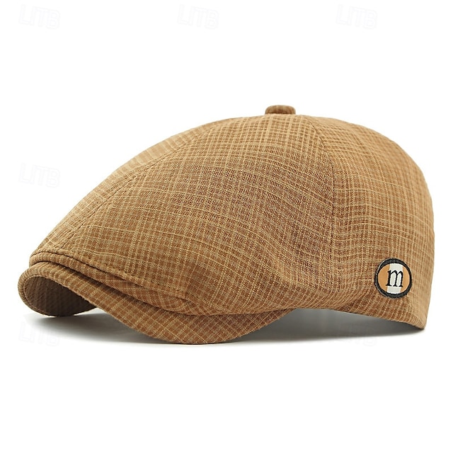  Herre Flad kasket Ascot Hat Newsboy Hat Sort Lysegrøn polyester Mode Afslappet Gade Daglig Ternet Justérbar Solcreme Åndbart