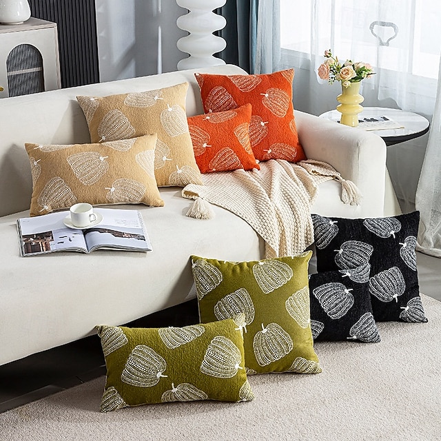  1 pcs Chenille Pillow Cover, Halloween Rectangular Traditional Classic