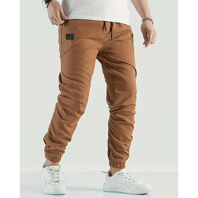  Per uomo Pantaloni Cargo Pantaloni Tasca Coulisse Elastico in vita Semplice Indossabile All'aperto Quotidiano Campeggio & Escursionismo Moda Classico Marrone Scuro Nero