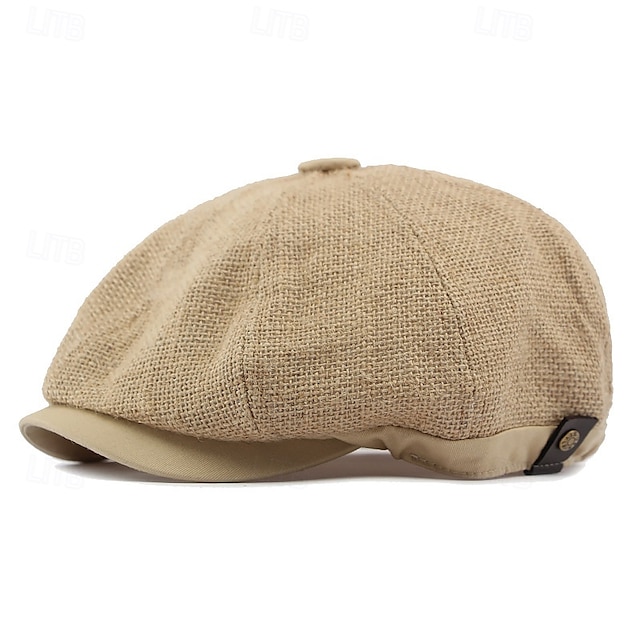  Pánské PLacatá čepice Klobouk Ascot Novinářský klobouk Černá Khaki Polyester Módní Na běžné nošení ulice Denní Bez vzoru Nastavitelná Proti sluci Prodyšné