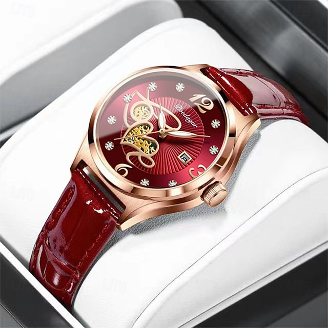  Orologio da donna in oro rosa, in acciaio inossidabile, con movimento al quarzo giapponese, semplice, impermeabile, luminoso.