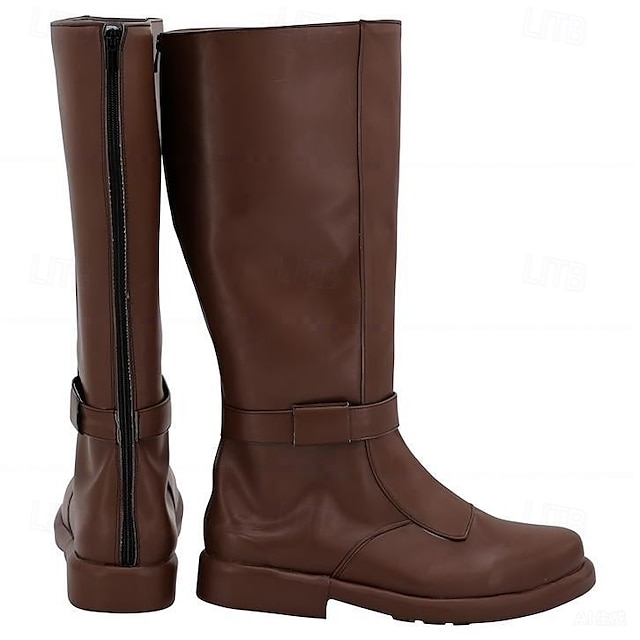  Mittelalterlich Renaissance Schuhe Stiefel Kniehohe Stiefel Pirat Wikinger Kreuzritter Kostüm Herren Unisex Keltisch Seeräuber Halloween Maskerade Party & Abend LARP Renaissance-Messe Erwachsene