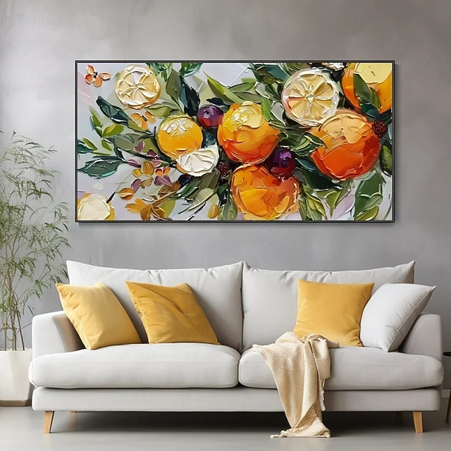Vibrant Abstract Still Life Oil Painting Orange Tree with Lush Green ...