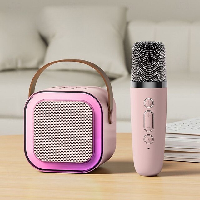  K12 trådløs mikrofon karaokemaskine Bluetooth-højttaler KTV hifi stereolyd LED-lys til udendørs hjemmefest