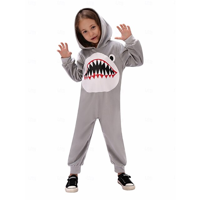 Shark Halloween Kigurumi Pajamas Onesies Fairy Tail Animal Cosplay Kid's Boys' Girls' Halloween Carnival World Book Day Performance Educational Dress Up School Event Dress Up Easy Halloween Costumes4