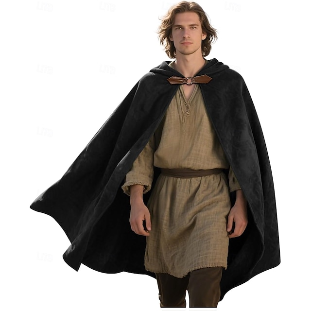  Medieval Hoodies Robe Normal Moderno Sem Colarinho Adulto Capa Todas as Estações