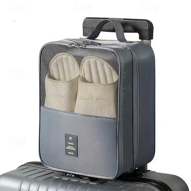  Travel Shoe Storage Bag Hanging Organizer, Large Capacity Multifunctional Washable Polyester Travel Shoe Bag with Multiple Compartments, Space-Saving Luggage Accessory, Various Colors