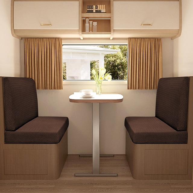  Capas de almofada para sala de jantar de RV de 2 peças, capas elásticas para almofadas de sofá em formato de T - capas elásticas para assentos de trailer - proteção durável e fácil de instalar para móveis de RV