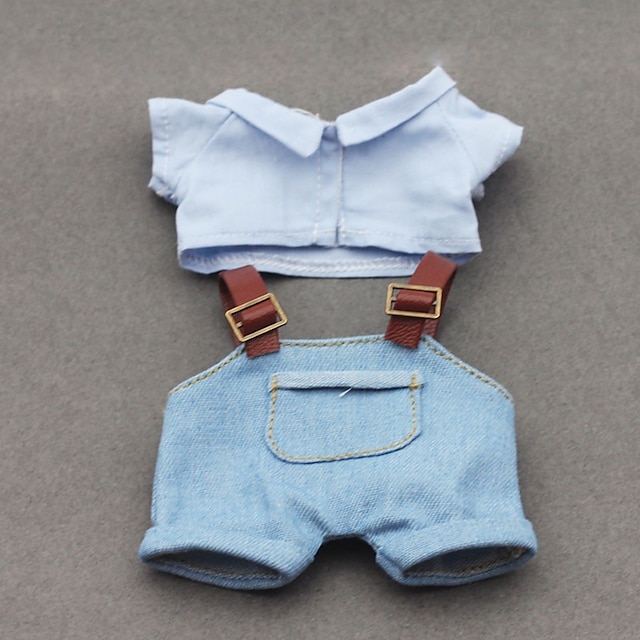  Kleding set (GEEN POP) ForLabubu hoed  overall set voor 17 cm pop accessoires pak leuke kleding ForLabubu verkleed uniek stijl