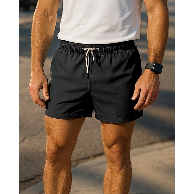  Femmes Shorts de course Ceinture Élastique Shorts Sport & Loisir Occasionnel Séchage Rapide Léger Respirant Tennis Le golf Course Coupe régulière Tenue de sport Tenues de Sport Couleur Unie Noir