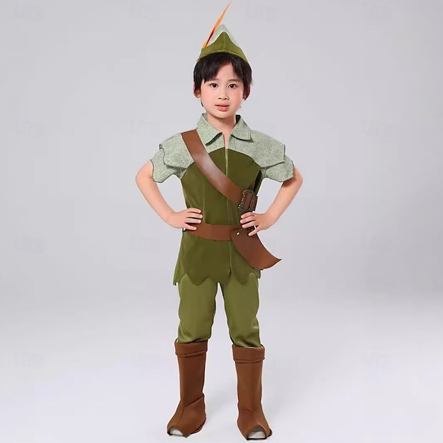  Alf halloween Kläder Kostym Sagotema Peter Pan & Wendy Sagobokskaraktärer Barn Pojkar Halloween Karnival Världsbokdagen Prestanda Pedagogisk klädsel Klädsel för skolevenemang Enkla Halloween kostymer