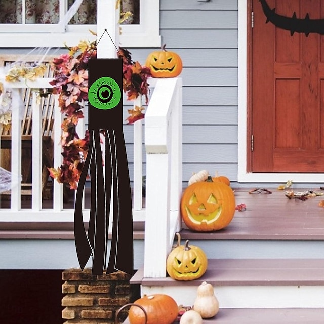  Halloween Ghost Windsock Night Light Spooky LED Hanging Decoration with Ghostly Glow Waterproof and Weather-Resistant for Outdoor Yard, Porch, or Garden Decor Perfect for Halloween Night Atmosphere