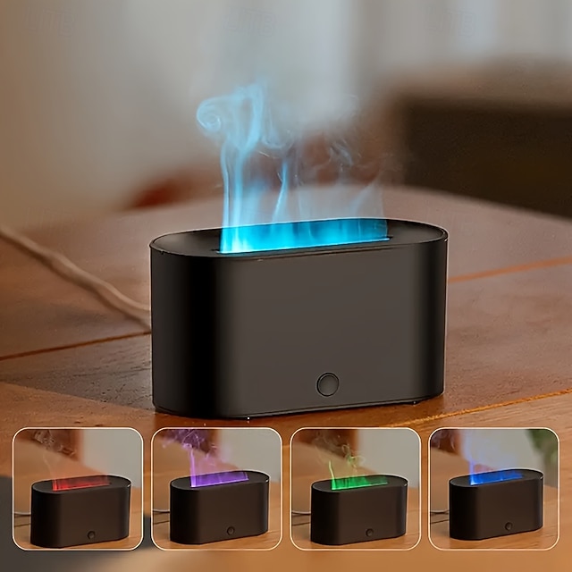  ny skrivebords regnbue simulert flamme aromaterapimaskin hjem hotell usb luftfukter aromaterapimaskin