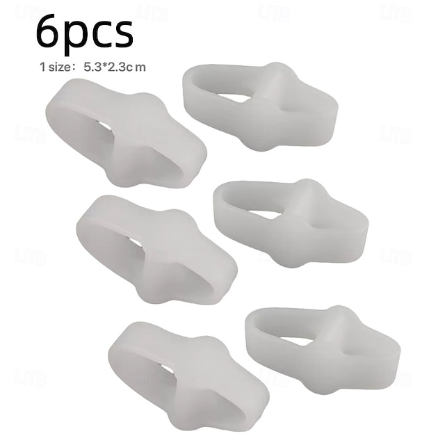  6 bucăți de capace și separatoare din silicon pentru degete, protecții moi pentru degete cu recul pentru degete ciocan, ameliorarea hallux valgus, deformări ale degetelor, calmarea durerii și