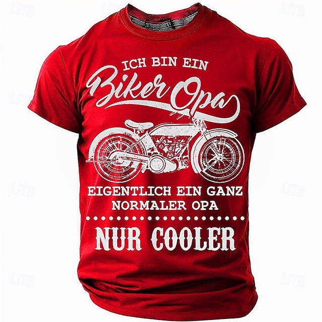  Férfi Motocikl Német Póló Rövid ujjú póló 3D nyomtatás Terített nyak Ing Divat Napi Alap Utca Hétköznapi Napi Fekete Rubin Medence Nyár Tavasz Minden évszak Ruházat S M L XL XXL XXXL