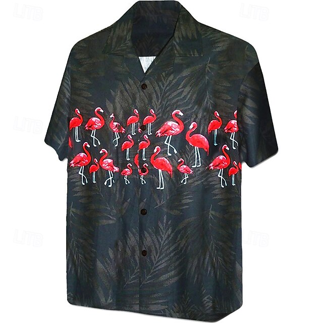 Men's Plus Size Summer Hawaiian Shirt Big and Tall Leaf Turndown Print Short Sleeve Spring & Summer Tropical Fashion Hawaiian Outdoor Street Tops4