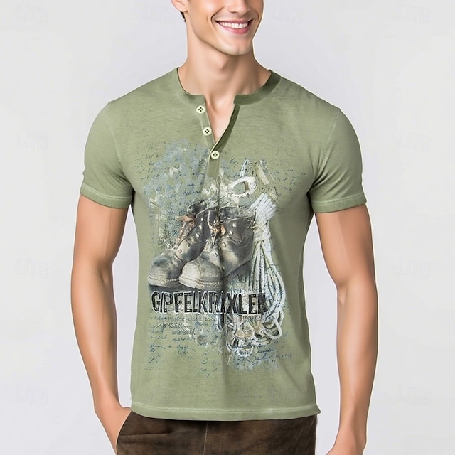  Oktoberfest Hopfen e Malz Combinação de camisetas Lederhosen Camisa Henley Bávaro Munique Alemão Arte Gráfica Para Homens Adulto Carnaval Cerveja Oktoberfest Impressão 3D Festa