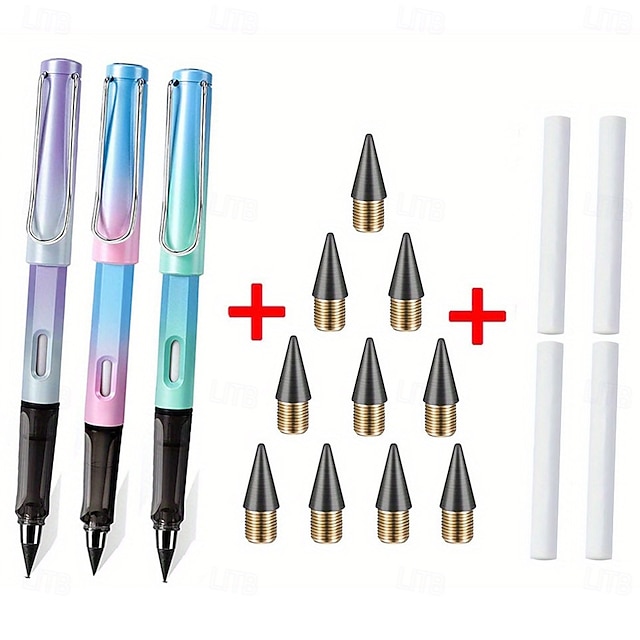  17 teile/satz ewige bleistift unendliche bleistift technologie tintenlosen metall stift magie bleistift zeichnung ist nicht leicht zu brechen gerade bleistift