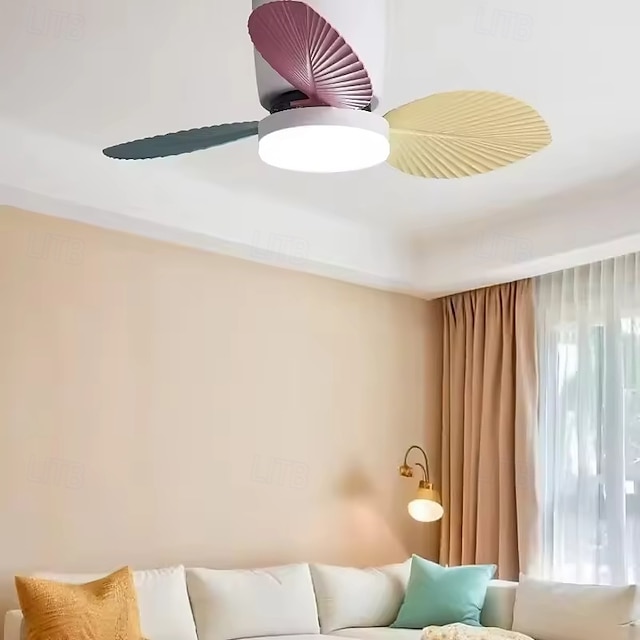  μοντέρνος ανεμιστήρας οροφής LED 3 λεπίδων, ABS χωρίς λεπίδες, με κινητήρα συνεχούς ρεύματος, τηλεχειριστήριο σιδερώματος μετατροπής συχνότητας 110v-220v