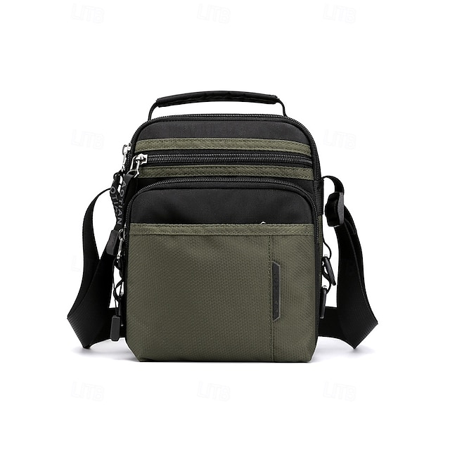  geantă de umăr crossbody din nailon rezistentă la apă pentru bărbați – geantă de umăr ușoară cu mai multe buzunare pentru călătorii, serviciu sau utilizare zilnică casuală
