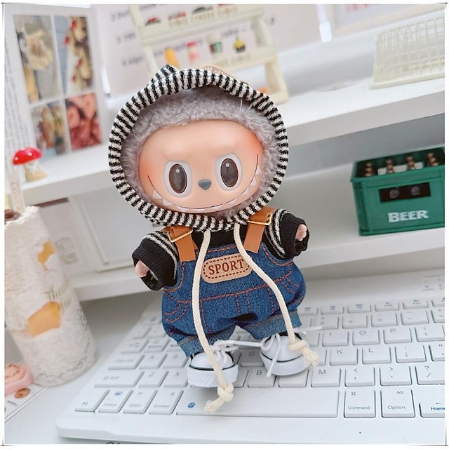  17 cm vinyl dockkläder tillbehör för 6,7 tum handgjorda virkade kläder för vinylfigur modekläder unik stil (endast outfit)