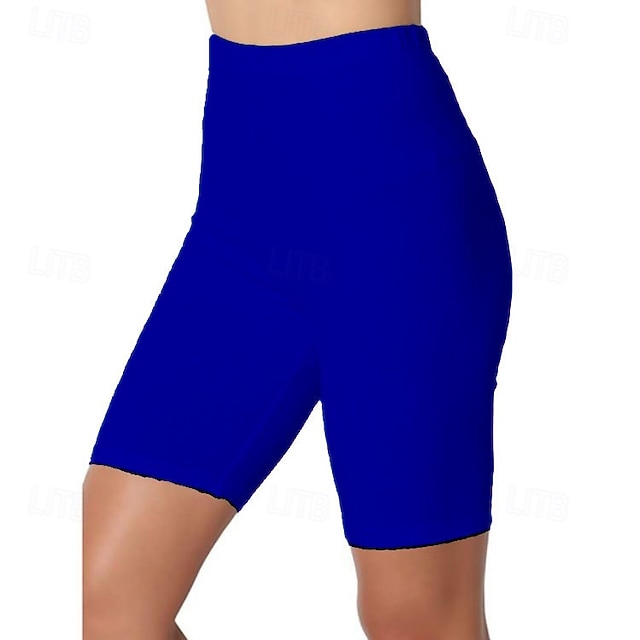  Dame Gymshorts Yogashorts Sykkelshorts Elastisk midje Rumpeløft Midjekontroll Høy Midje Treningsøkt Løp Trening Shorts Helfarge Svart Hvit Rosa Bomull sport Sportsklær Elastisk