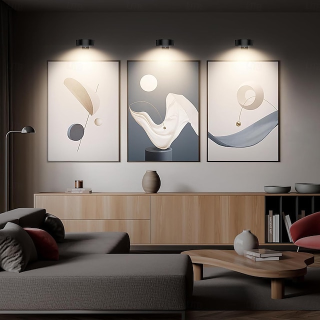  luci per quadri da parete, luci magnetiche a batteria per poster con 3 temperature di colore &12 luci da parete RGB con timer dimmerabile e telecomando, per pittura, decorazione per cornice espositiva