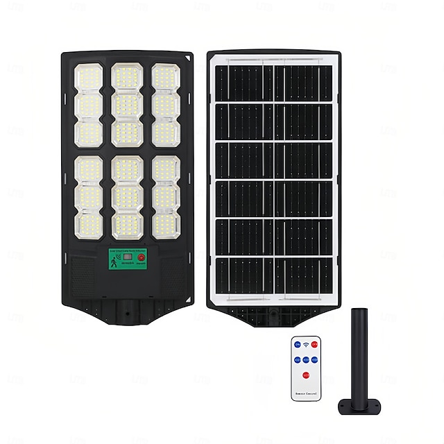  Zonne-straatverlichting buiten waterdichte LED parkeerplaats verlichting bewegingssensor schemering tot zonsopgang afstandsbediening 1 stuk