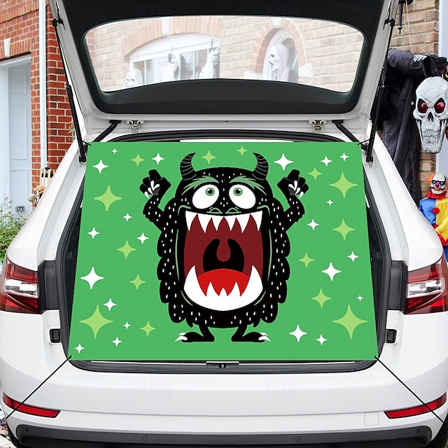  Halloween Trunk Treat Car Banner Car Decoration,Ghost Halloween Decorations Halloween Fabric Car Decoration Halloween Car Trunk Decoration Ghost Pumpkin Wall Covering