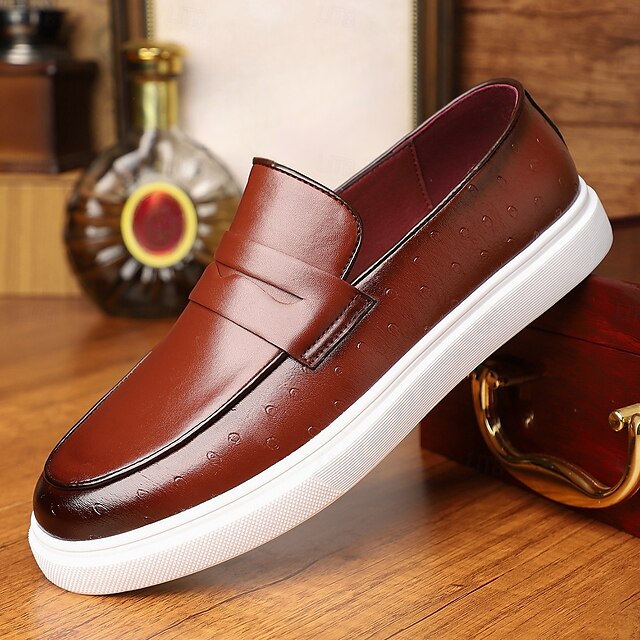  bruna penny loafersneakers för män – slät finish med hybridsula, slip-on smarta vardagsskor för kontor, resor och urban stil