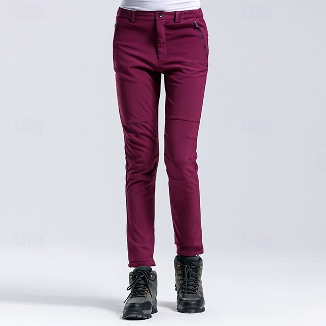  Per donna Pantaloni da escursionismo pantaloni da trekking Esterno Vestibilità regolare Impermeabile Antivento Leggero Pantaloni Tasca con cerniera Grigio scuro Lilla Corsa Campeggio / Escursionismo