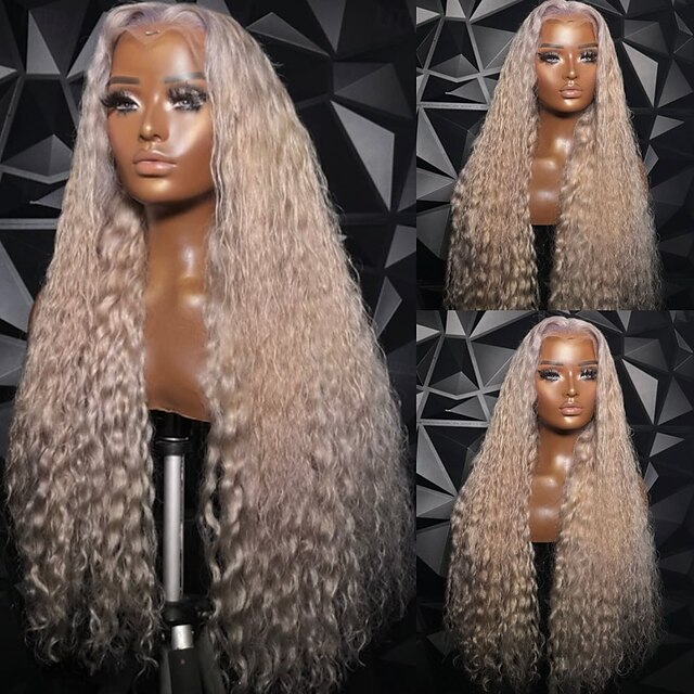  100% cabelo humano remy virgem 5x5 fechamento perucas sem cola 13x4 peruca de cabelo humano frontal de renda peruca loira acinzentada cacheada com cabelo de bebê linha capilar natural pré-arrancada