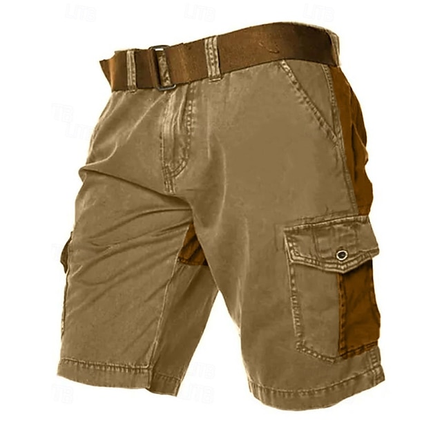  Per uomo Pantaloncini modello cargo Pantaloncini Collage Multi tasca Color Block Indossabile Breve Informale Giornaliero Per eventi Di tendenza Classico Nero Verde