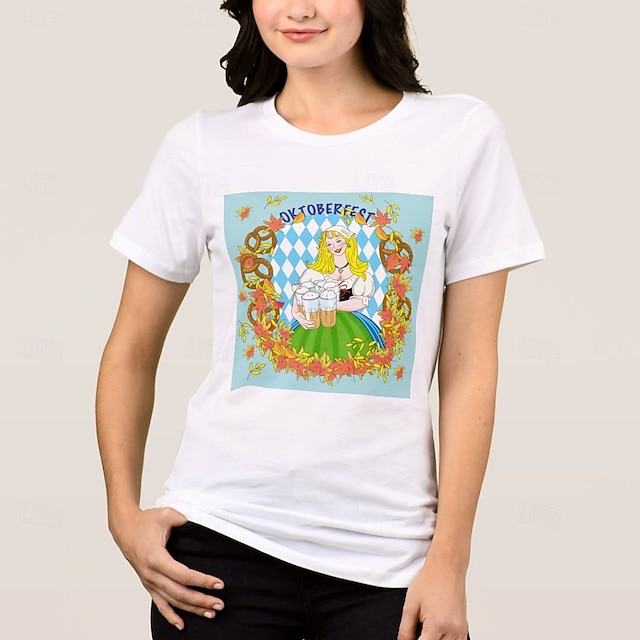  Oktoberfest Piwo Koszulkowy bawarski Monachium Niemiecki Graficzny Na Damskie Dla dorosłych Karnawał Piwo Oktoberfest Tłoczenie na gorąco Impreza Codzienne