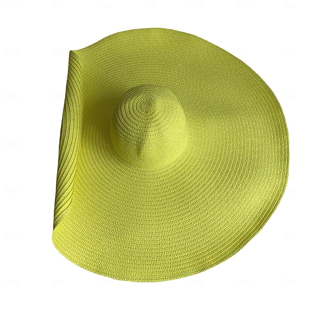 übergroßer Strand-Strohhut Damenmode großer Sonnenhut mit breiter Krempe Sommer-Roll-up-weicher Sonnenhut geeignet für Strandhut faltbar