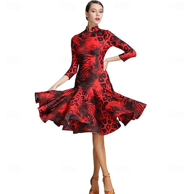  Rochie de dans de sală pentru femei, rochie latină modernă de vals și tango, costum de dans profesional pentru performanță