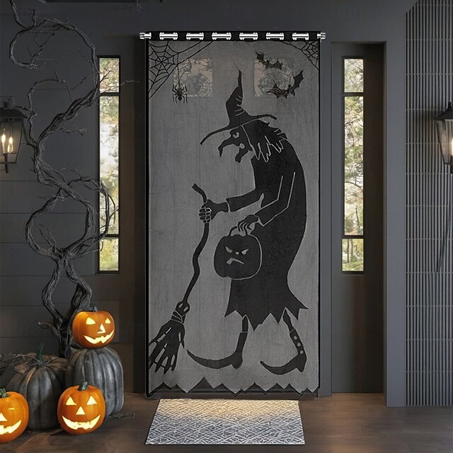  Κάλυμμα πόρτας για το Halloween, τρομακτική και εορταστική διακόσμηση για εσωτερική και εξωτερική χρήση, με φαντάσματα, κολοκύθες και θέματα Halloween, ανθεκτικό, αδιάβροχο υλικό, ιδανικό για πάρτι και κεράσματα με κεράσματα.