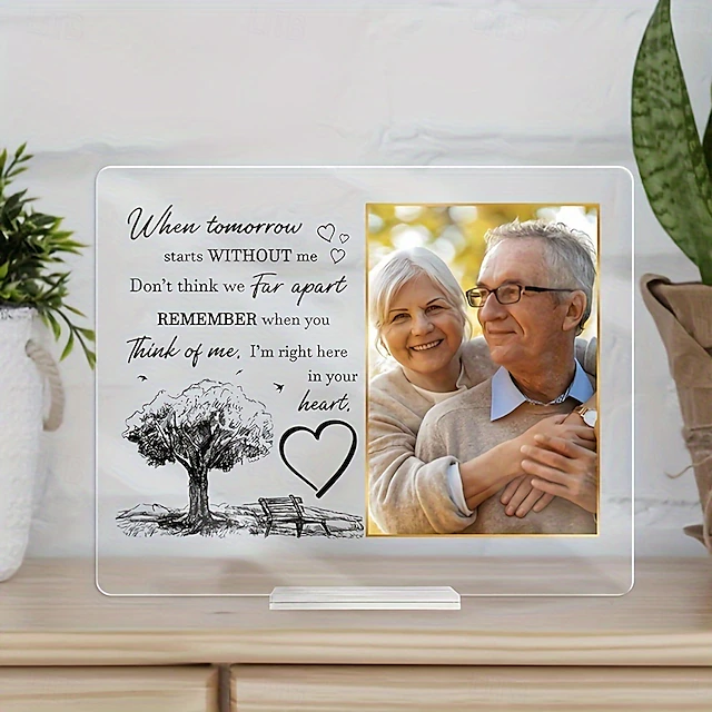 Picture Frame Plaque Examples Personalized Memorial Photo Plaque with Base,Custom Acrylic Sympathy ...