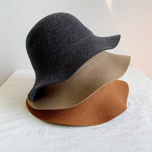  Cappelli da pescatore da donna in maglia di cashmere, cappello da pescatore pieghevole, caldo, autunno e inverno, colore unico