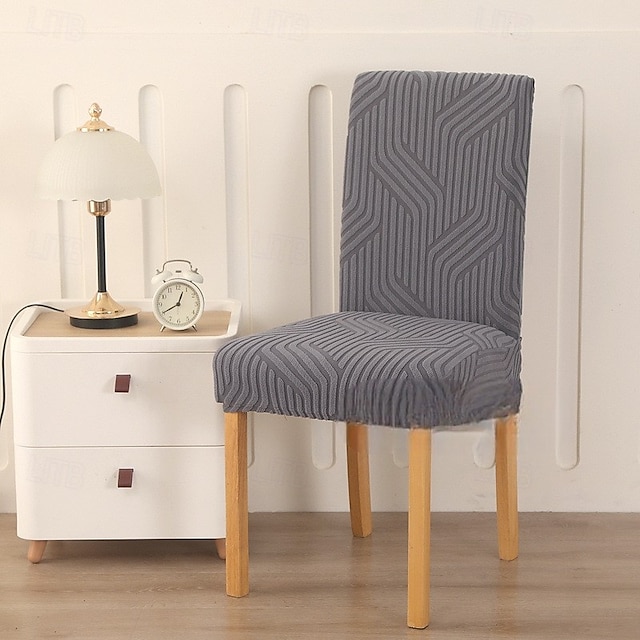  Fundas elásticas de jacquard para sillas de comedor, fundas protectoras para sillas de comedor con respaldo alto, extraíbles y lavables