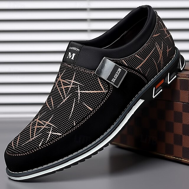  Men's Black Mesh Slip-On Casual Shoes with Star Pattern – Lightweight Streetwear Shoes for Travel, Urban Walks & Weekend Outings