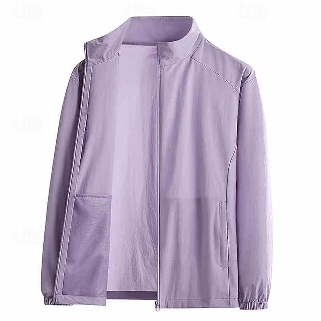 Women's Outdoor Jacket Hiking Jacket Outdoor Sun Protection Breathable Hiking Outfits Hiking Clothes Spring Autumn / Fall Top Camping / Hiking / Caving Running Black Purple Green4